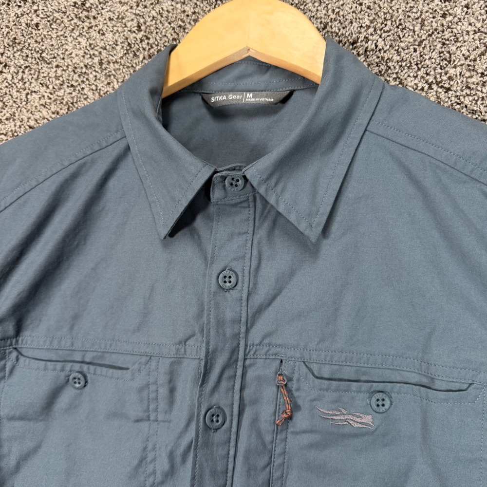 Sitka Gear Harvester Shirt Mens M Slate Blue Long Sleeve Button Up Stretch